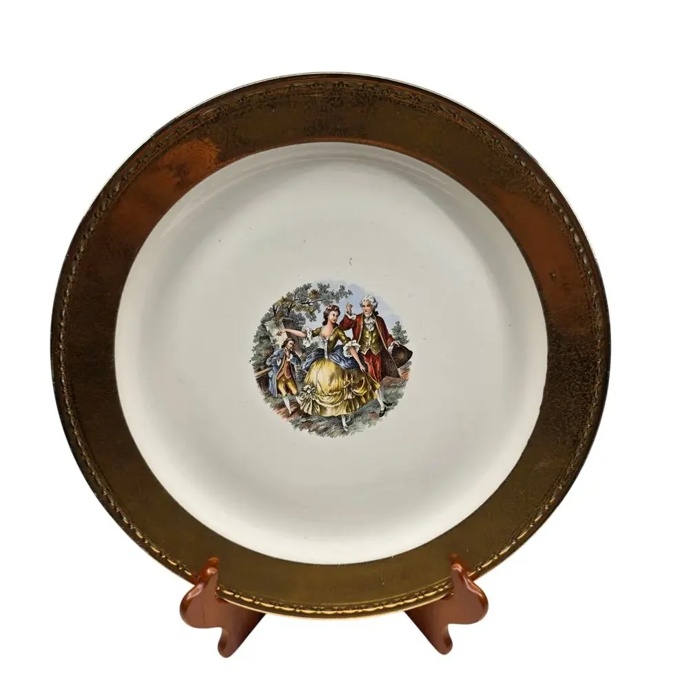 Vintage Homer Laughlin Eggshell Georgian 22K Gold Dinner Plate 14